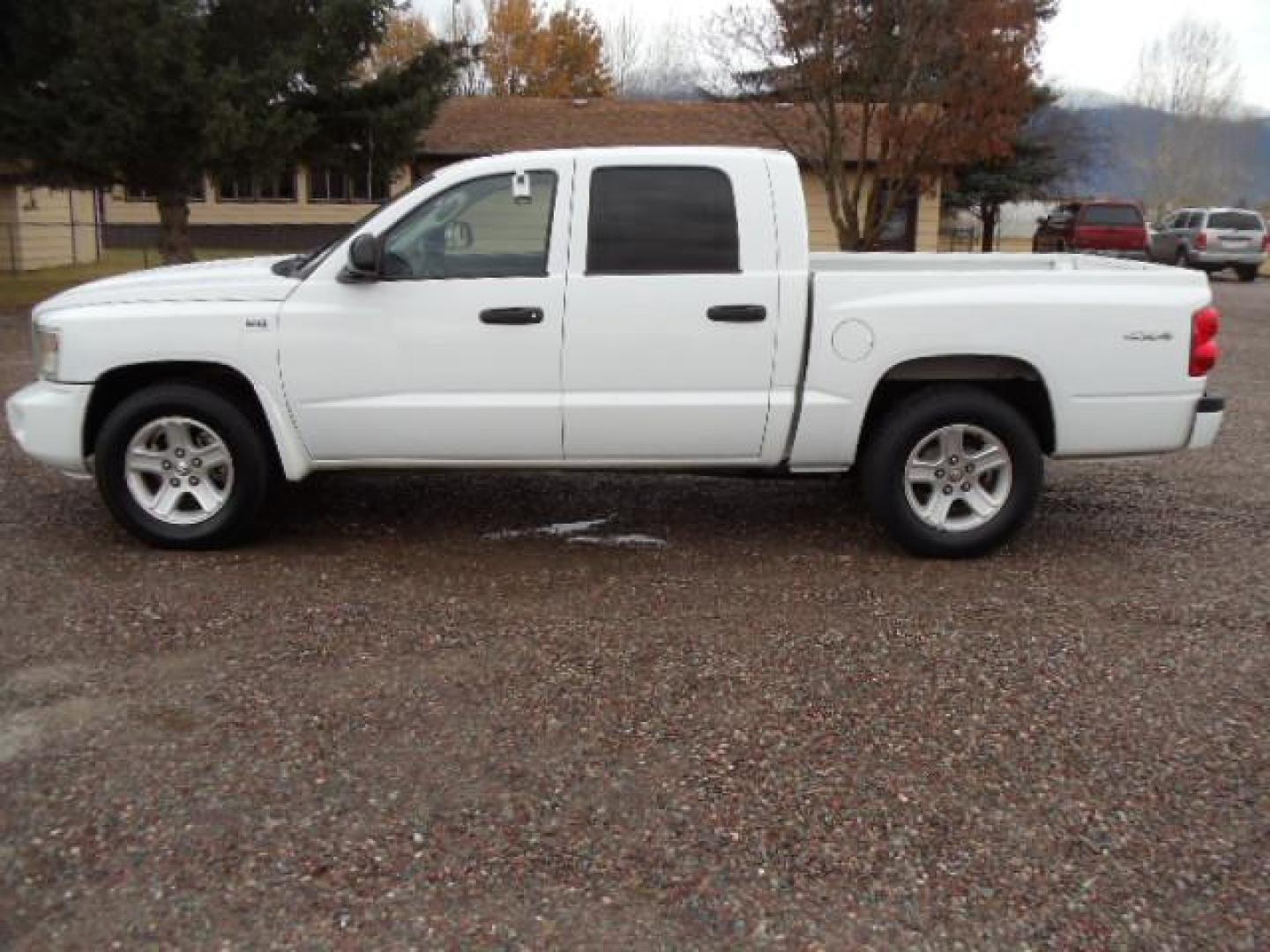 2010 White /Grey Dodge Dakota Bighorn (1D7RW3GP2AS) with an 4.7L V8 SOHC 16V FFV engine, 5-Speed Automatic transmission, located at 5465 Highway 2 W., Columbia Falls, MT, 59912, (406) 892-4407, 48.352188, -114.240929 - 4.7L V8 Cruise AC CD Tilt wheel Towing Power windows door locks and mirrors Brand new tires. - Photo#3