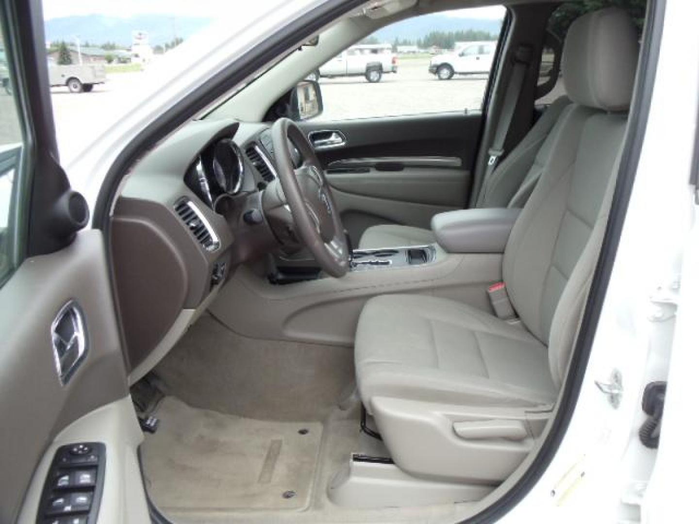 2013 White /Tan Dodge Durango SXT AWD (1C4RDJAG8DC) with an 3.6L V6 DOHC 24V engine, 5-Speed Automatic transmission, located at 5465 Highway 2 W., Columbia Falls, MT, 59912, (406) 892-4407, 48.352188, -114.240929 - Keyless entry Cruise control AC MP3 Tilt wheel Power windows door locks and mirrors Near new tires Front and rear heat and AC - Photo#15