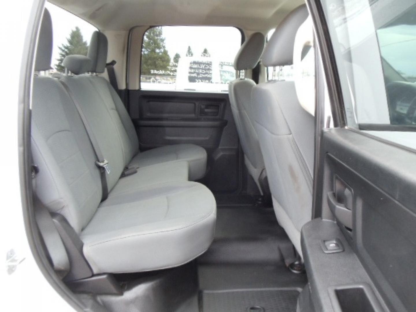 2014 White /Gray RAM 1500 Tradesman Crew Cab SWB 4WD (1C6RR7KG5ES) with an 3.6L V6 DOHC 24V FFV engine, 6-Speed Automatic transmission, located at 5465 Highway 2 W., Columbia Falls, MT, 59912, (406) 892-4407, 48.352188, -114.240929 - Keyless entry, Power windows, Power door locks, Power mirrors, Cruise control, AC, MP3-CD, Towing, Tilt steering wheel. This vehicle was previously owned by the federal government so it has been well maintained and taken care of. The truck is very clean inside and out with good tires and low actua - Photo#14