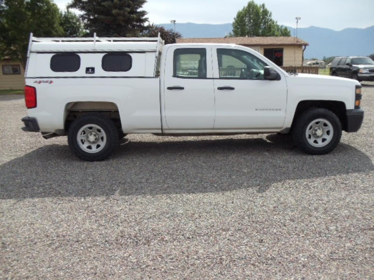 2014 White /Gray Chevrolet Silverado 1500 Work Truck 1WT Double Cab 4WD (1GCVKPEH2EZ) with an 4.3L V6 OHV 12V engine, 6-Speed Automatic transmission, located at 5465 Highway 2 W., Columbia Falls, MT, 59912, (406) 892-4407, 48.352188, -114.240929 - Photo#9