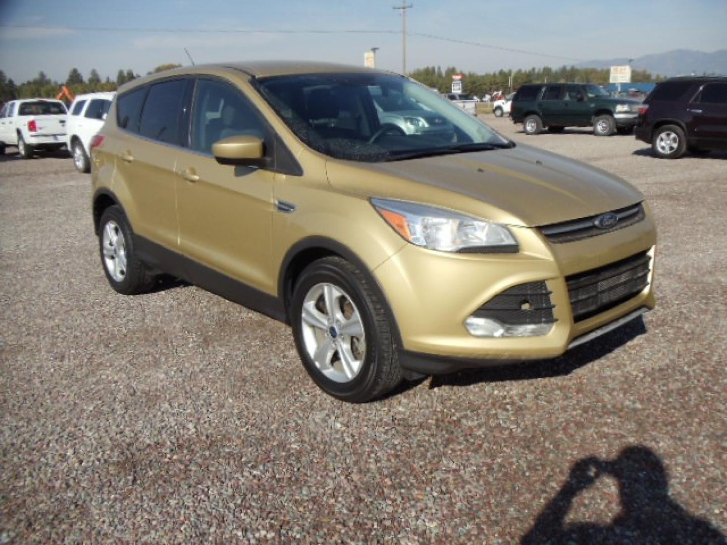 2015 Gold /Tan Ford Escape SE 4WD (1FMCU9G92FU) with an 2.0L L4 DOHC 16V engine, 6-Speed Automatic transmission, located at 5465 Highway 2 W., Columbia Falls, MT, 59912, (406) 892-4407, 48.352188, -114.240929 - Photo#0