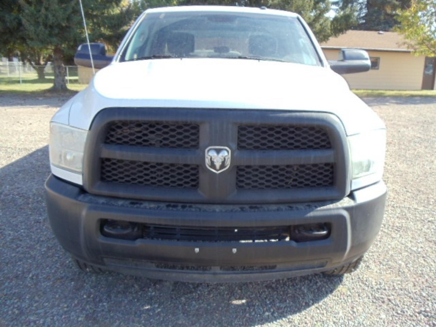 2014 White /Grey RAM 3500 Tradesman (3C63R3GT8EG) with an 5.7L V8 OHV 16V engine, 6-Speed Automatic transmission, located at 5465 Highway 2 W., Columbia Falls, MT, 59912, (406) 892-4407, 48.352188, -114.240929 - Photo#1