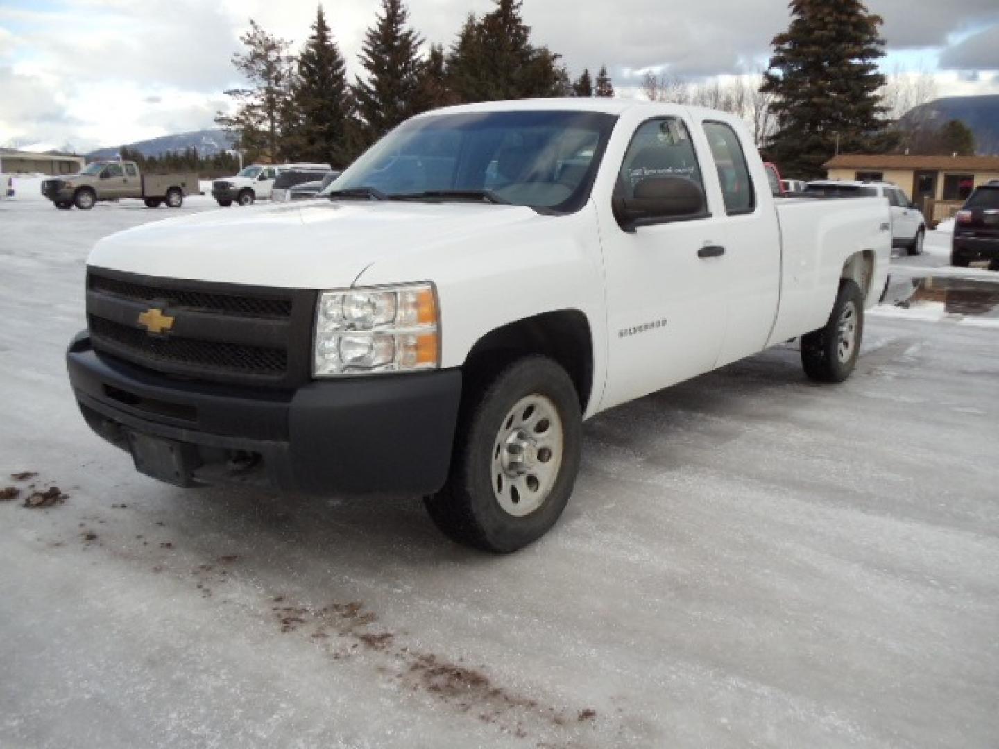 2012 White /Gray Chevrolet Silverado 1500 Work Truck Ext. Cab 4WD (1GCRKPE06CZ) with an 5.3L V8 OHV 16V FFV engine, 4-Speed Automatic transmission, located at 5465 Highway 2 W., Columbia Falls, MT, 59912, (406) 892-4407, 48.352188, -114.240929 - This truck was previously owned by the federal government so it has been well maintained and taken care of. The truck is clean inside and out with good tires and low actual miles. This is the Quad Door Long Box. - Photo#2