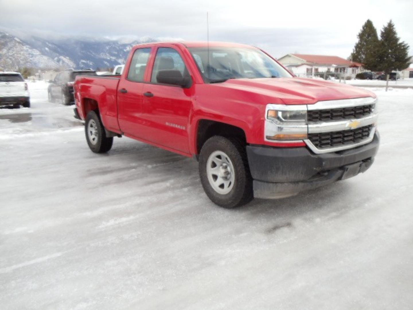 2017 /Gray Chevrolet Silverado 1500 Work Truck Double Cab 4WD (1GCVKNEHXHZ) with an 4.3L V6 OHV 12V engine, Automatic transmission, located at 5465 Highway 2 W., Columbia Falls, MT, 59912, (406) 892-4407, 48.352188, -114.240929 - This truck was previously owned by the federal government so it has been well maintained and taken care of. The vehicle is very clean inside and out with good tires and low miles. This is the double cab short box with the 6 cylinder gas motor. - Photo#0