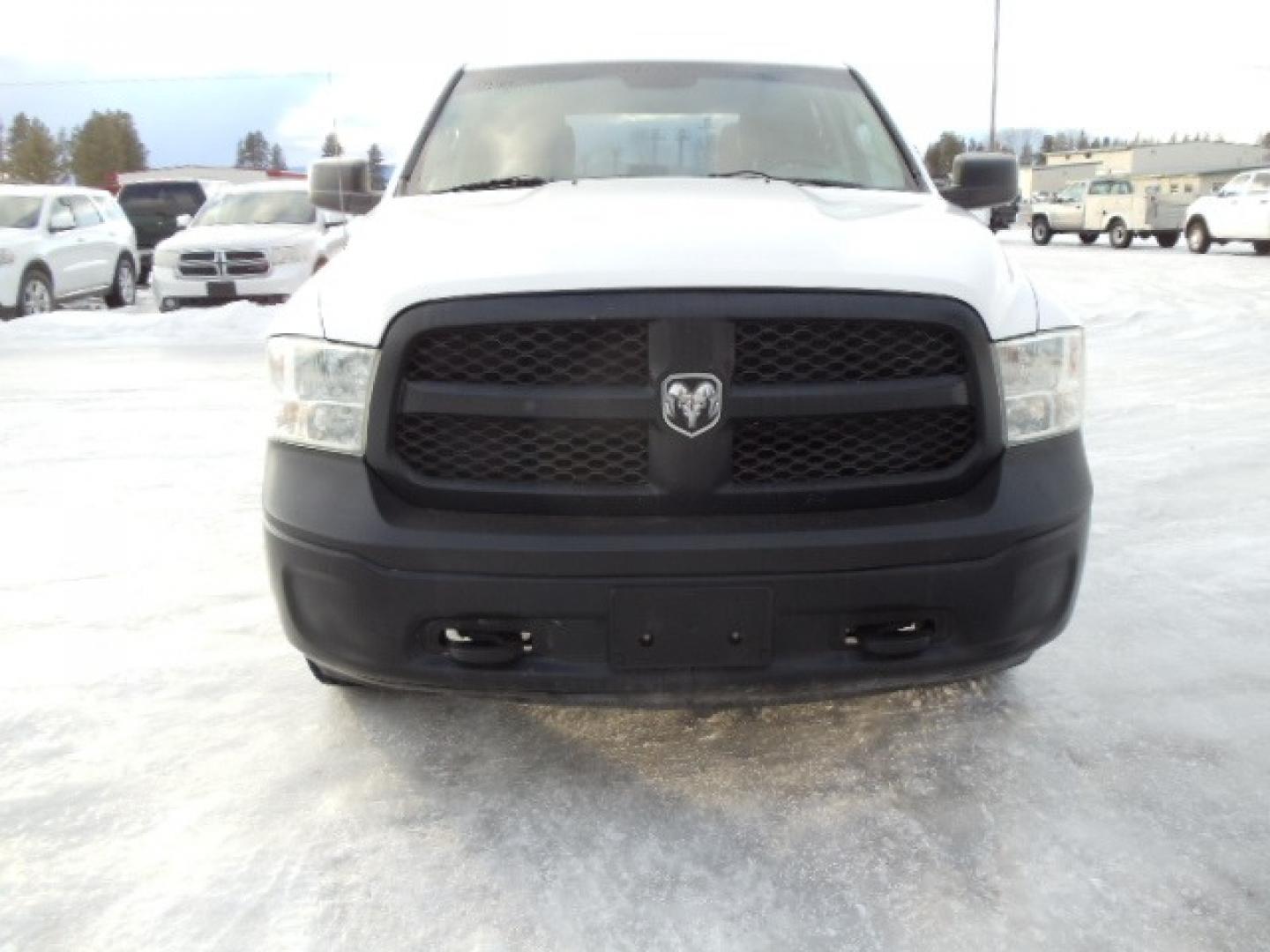 2014 Gray /Gray RAM 1500 Tradesman Crew Cab SWB 4WD (1C6RR7KG3ES) with an 3.6L V6 DOHC 24V FFV engine, 6-Speed Automatic transmission, located at 5465 Highway 2 W., Columbia Falls, MT, 59912, (406) 892-4407, 48.352188, -114.240929 - This truck was previously owned by the federal government so it has been well maintained and taken care of. The vehicle is very clean inside and out with great tires and low miles. This is the crew cab short box. - Photo#1