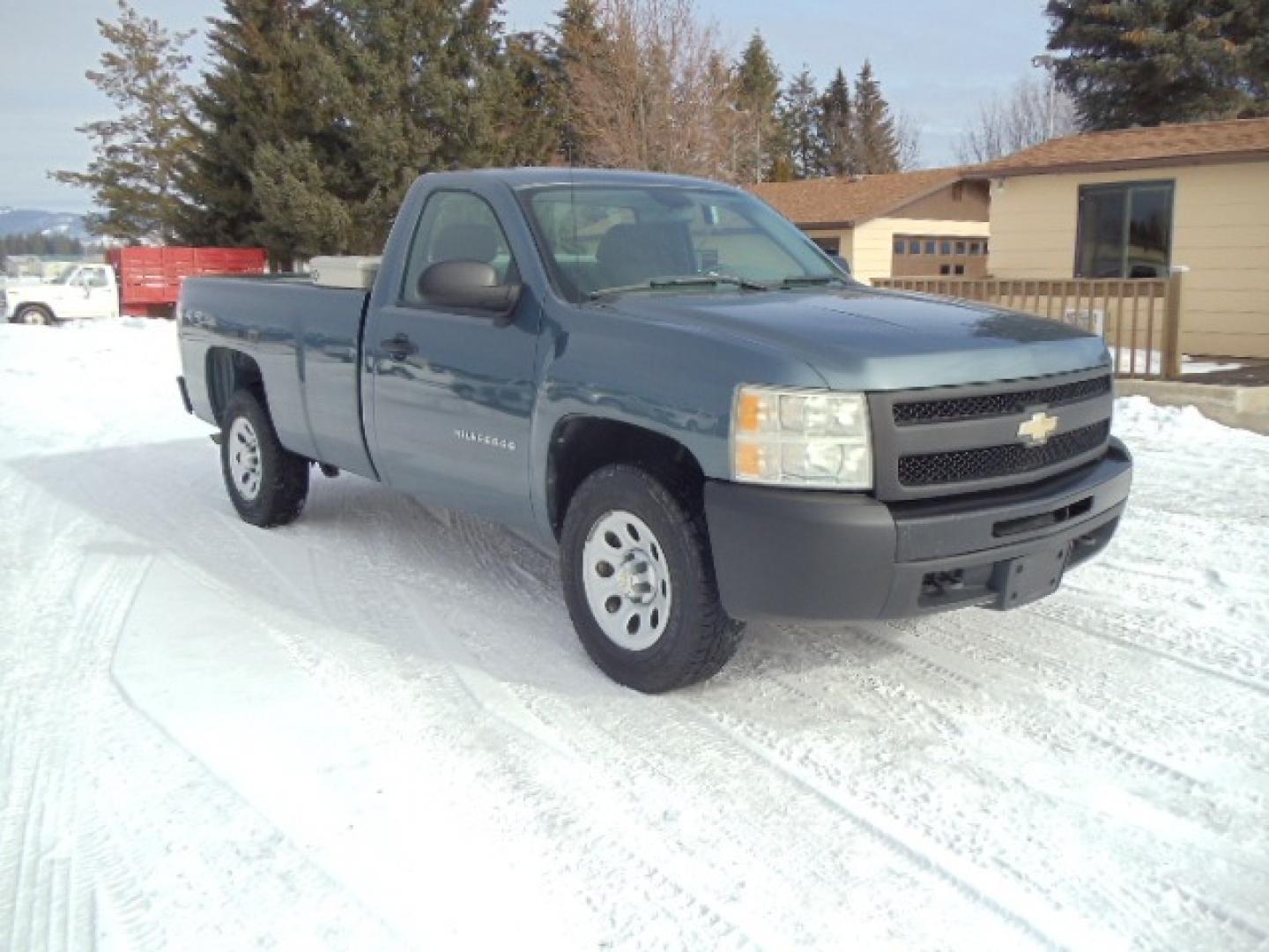 2011 Blue /Gray Chevrolet Silverado 1500 Work Truck 4WD (1GCNKPEA9BZ) with an 4.8L V6 OHV 16V engine, 4-Speed Automatic transmission, located at 5465 Highway 2 W., Columbia Falls, MT, 59912, (406) 892-4407, 48.352188, -114.240929 - This truck was previously owned by the federal government so it has been well maintained and taken care of. The truck is very clean inside and out with good tires and low actual miles. We had this truck mechanically inspected. - Photo#0