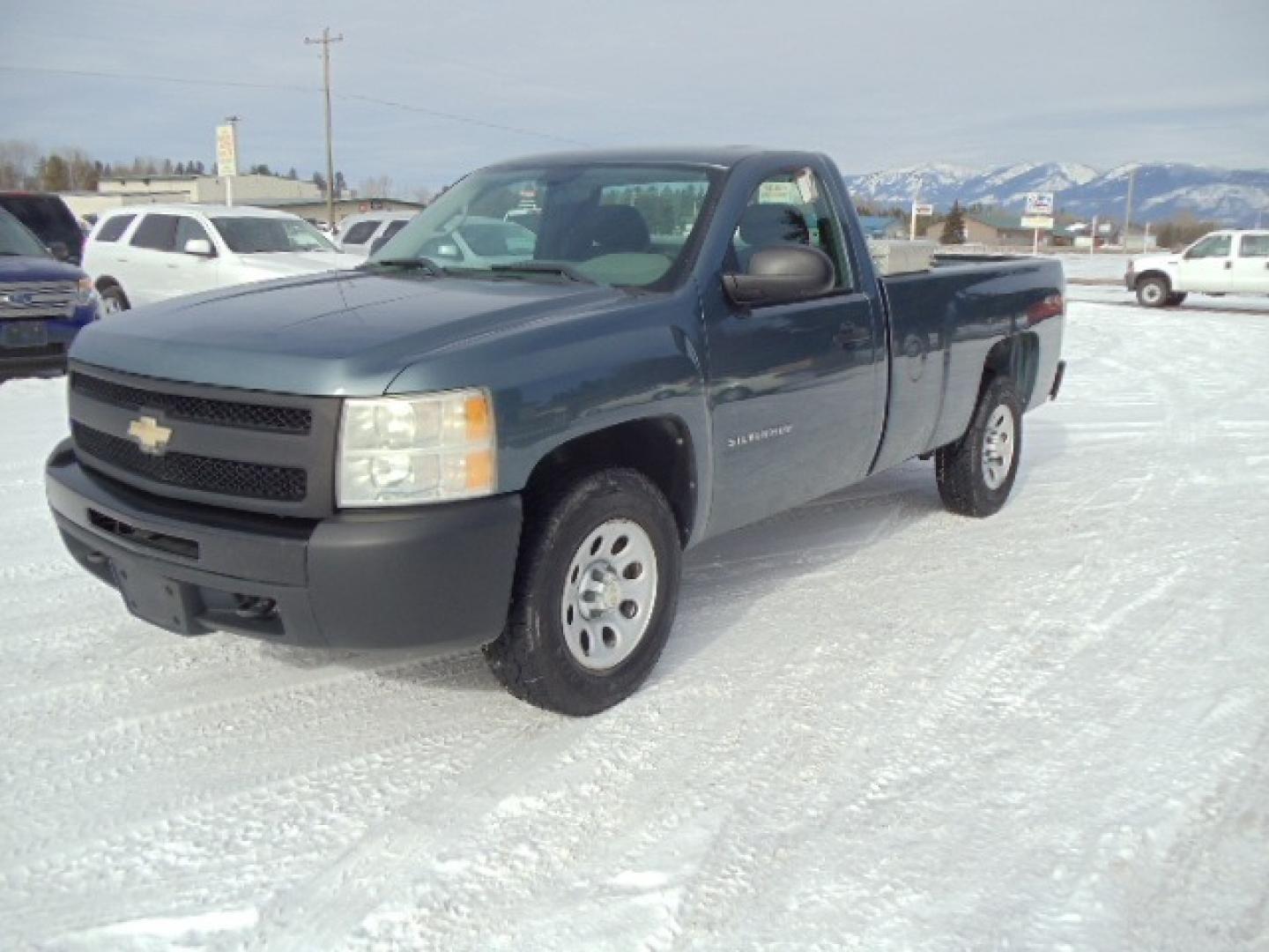 2011 Blue /Gray Chevrolet Silverado 1500 Work Truck 4WD (1GCNKPEA9BZ) with an 4.8L V6 OHV 16V engine, 4-Speed Automatic transmission, located at 5465 Highway 2 W., Columbia Falls, MT, 59912, (406) 892-4407, 48.352188, -114.240929 - This truck was previously owned by the federal government so it has been well maintained and taken care of. The truck is very clean inside and out with good tires and low actual miles. We had this truck mechanically inspected. - Photo#2