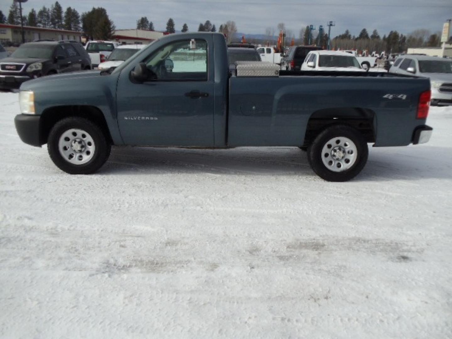 2011 Blue /Gray Chevrolet Silverado 1500 Work Truck 4WD (1GCNKPEA9BZ) with an 4.8L V6 OHV 16V engine, 4-Speed Automatic transmission, located at 5465 Highway 2 W., Columbia Falls, MT, 59912, (406) 892-4407, 48.352188, -114.240929 - This truck was previously owned by the federal government so it has been well maintained and taken care of. The truck is very clean inside and out with good tires and low actual miles. We had this truck mechanically inspected. - Photo#3