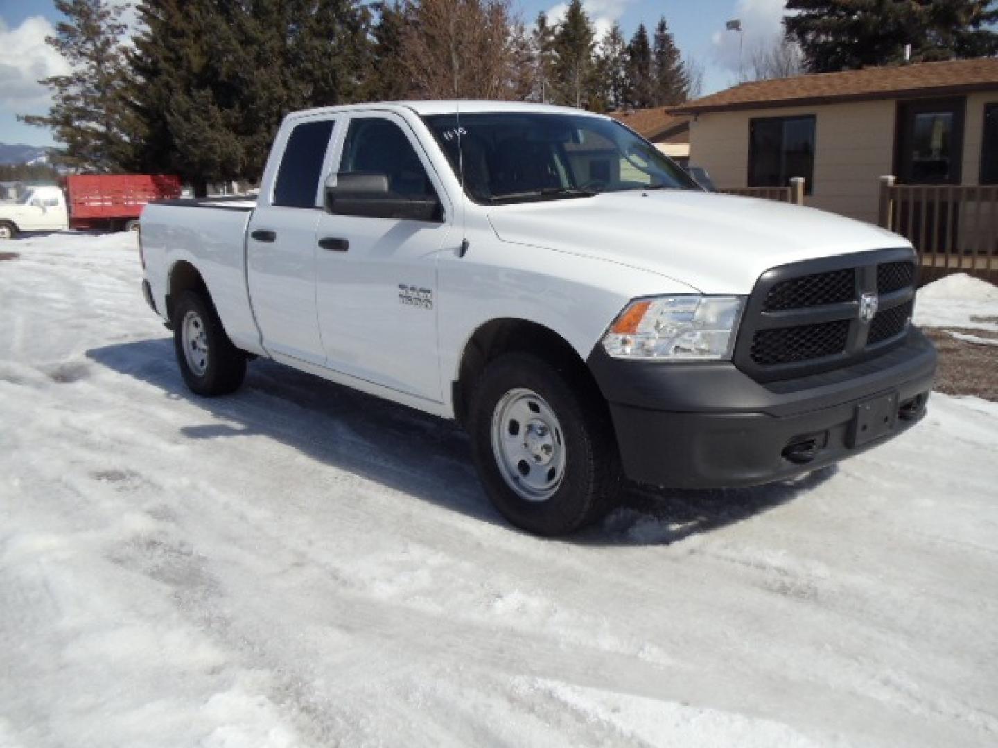 2016 White /Gray RAM 1500 Tradesman Quad Cab 4WD (1C6RR7FG7GS) with an 3.6L V6 DOHC 24V FFV engine, 6A transmission, located at 5465 Highway 2 W., Columbia Falls, MT, 59912, (406) 892-4407, 48.352188, -114.240929 - Photo#0