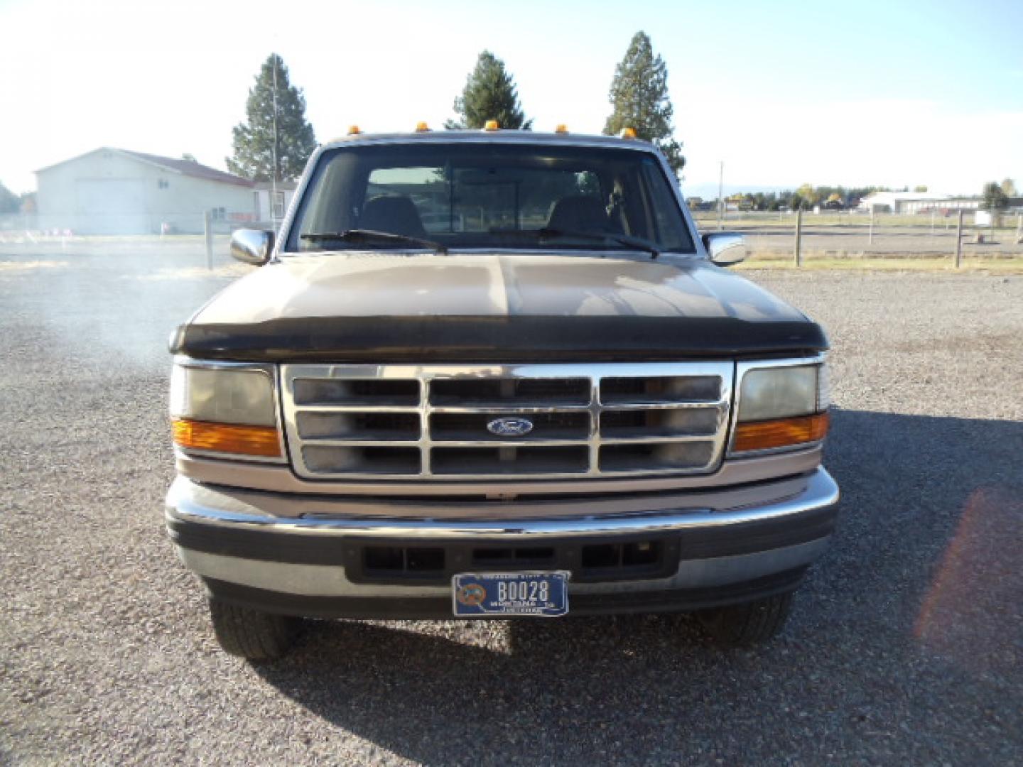 1996 /Tan Ford F-350 XLT SuperCab DRW 2WD (1FTJX35F1TE) with an 7.3L V8 OHV 16V TURBO DIESEL engine, Automatic transmission, located at 5465 Highway 2 W., Columbia Falls, MT, 59912, (406) 892-4407, 48.352188, -114.240929 - Photo#1